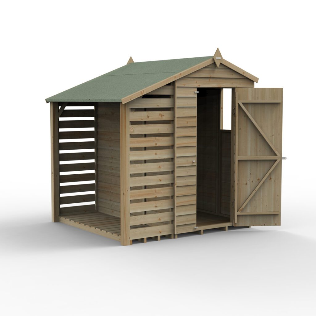 4LIFE Apex Shed 4×6 – Single Door – 1 Window –  With Lean-To 5013053200667 2